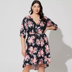 Torrid Mini Challis High-Low Shirt Dress 1X (14-16)